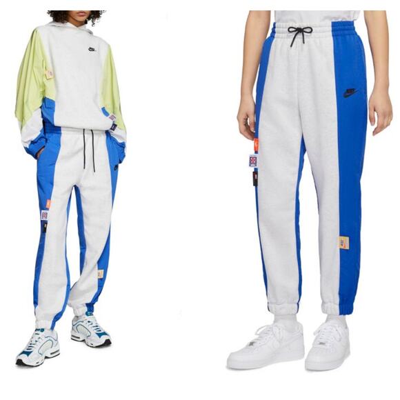EUC NIKE Icon Clash Loose Fit Royal Blue Colorblock Jogger Pants Women’s XS - Picture 1 of 13